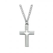 Pewter Cross Necklace Dove Cut Out