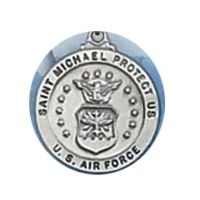Pewter Air Force Medal With 24" Silver Tone Chain