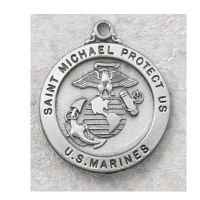 Pewter Marine Medal With 24" Silver Tone Chain