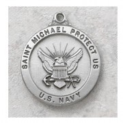 Pewter Navy Pendant/24in.Silver Tone Chain