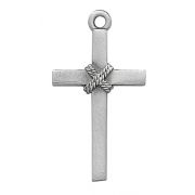 Pewter Cross w/Rope w/18" Silver Tone Chain And Gift Box