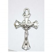 Antique Pwt Crucifix 18"ch&bx