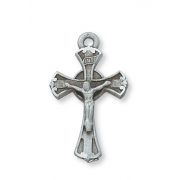 1 inch Pewter Crucifix w/18 inch Silver Tone Chain