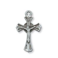 1 inch Pewter Crucifix w/18 inch Silver Tone Chain