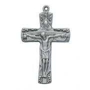 Pewter Trinity Crucifix w/24 inch Silver Tone Chain