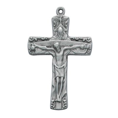 Pewter Trinity Crucifix w/24 inch Silver Tone Chain 735365754915 - D9128