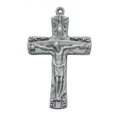 Pewter Trinity Crucifix w/24 inch Silver Tone Chain 735365754915 - D9128