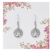 Silver St Benedict Earring Set