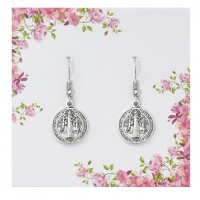 Silver St Benedict Earring Set
