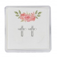 Crystal Cross Earrings