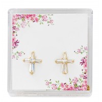 Gold Crystal Baguette Earrings