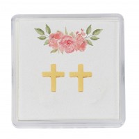 Gold Tone Cross Earrings With