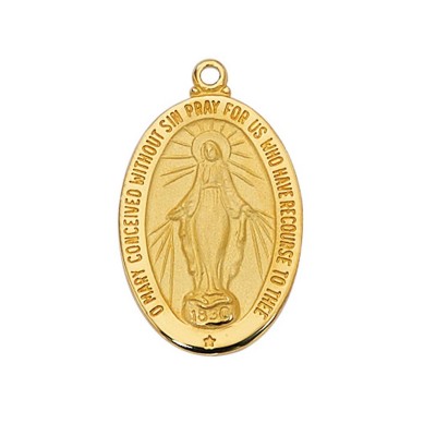 Gp Pewter Miraculous Medal 18" Chain & Box - 735365519019 - H461MI