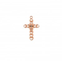 2-tone Rose Gold Pewter Cross