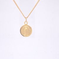 Gold Plated Sterling Silver Miraculous Medal 13in Necklace Chain