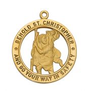Gold Plated Silver Saint Christopher 24 In. Necklace Chain & Gift Box