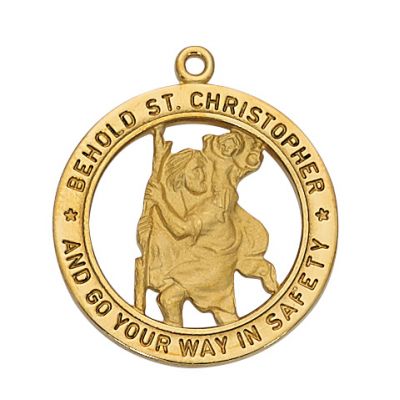 Gold Plated Silver Saint Christopher 24 In. Necklace Chain & Gift Box - 735365181841 - J2514