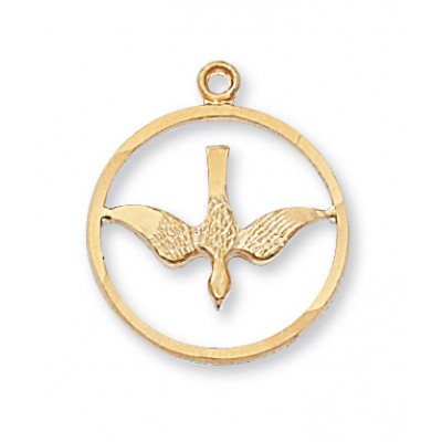 Gold Plated Sterling Silver Holy Spirit 18in Necklace Chain - 735365182497 - J369