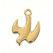 Gold Plated Sterling Silver Holy Spirit 18 inch Necklace Chain