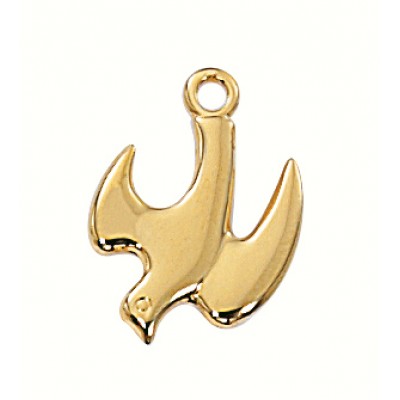 Gold Plated Sterling Silver Holy Spirit 18 inch Necklace Chain - 735365182473 - J394