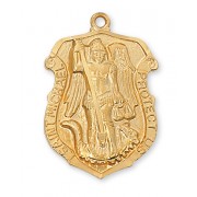 Gold Plated Sterling Silver Saint Michael 24 inch Necklace Chain