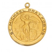 Gold Plated Sterling Silver Saint Michael 24in. Necklace Chain