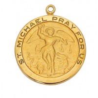 Gold Plated Sterling Silver Saint Michael 24in. Necklace Chain