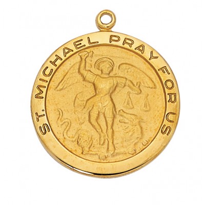 Gold Plated Sterling Silver Saint Michael 24in. Necklace Chain - 735365182114 - J420MK