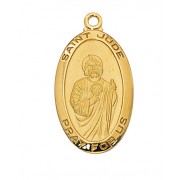 Gold Plated Sterling Silver Saint Jude 18 Inch Necklace Chain/Gift Box