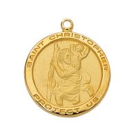 Gold Plated Silver Saint Christopher Metal 18 inch Necklace Chain