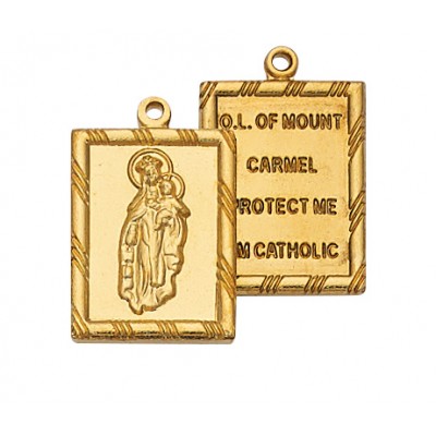 Gold Plated Sterling Silver 2pc Scapular 18 inch Necklace Chain - 735365604395 - J611