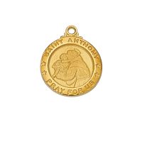 Gold Plated Sterling 5/8 inch Saint Anthony Medal