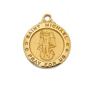 Gold Plated Sterling Saint Michael 18 inch Chain & Gift Box