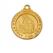 Gold Over Sterling Silver Saint Peregrine 18" Gold Plated Chain