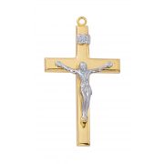 G/pewter Polished 2-tone Crucifix