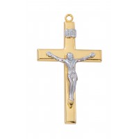 G/pewter Polished 2-tone Crucifix