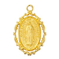 Gold Over Sterling Silver Ol Guadalupe 18" w/ Chain & Box