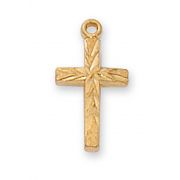 Gold Plated Sterling Silver Cross 16 Inch Necklace Chain/Gift Box