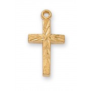 Gold Over Sterling Silver Baby Cross 13" Chain & Gift Box