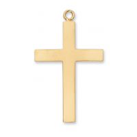 Gold Plated Sterling Silver Lords Prayer Cross 24 inch Cross Necklace