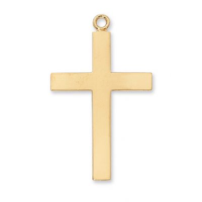 Gold Plated Sterling Silver Lords Prayer Cross 24 inch Cross Necklace - 735365596409 - J8020