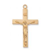 Gold Plated Silver Lords Prayer Crucifix, 24 inch Necklace Chain