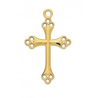 Gold Plated Sterling Silver Cross 18 inch Chain & Gift Box