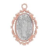 Rose Gold Sterling Silver 2-tone Guadalupe Pendant