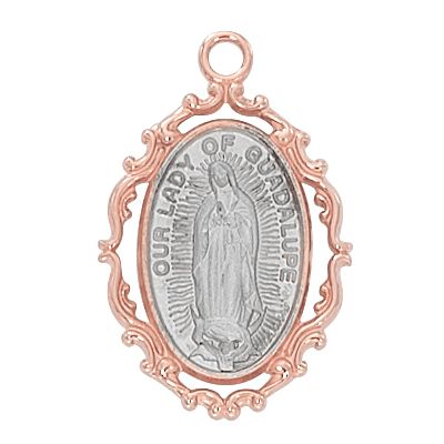 Rose Gold Sterling Silver 2-tone Guadalupe Pendant - 735365526901 - JR785