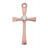 Rose Gold Pewter Pendant Cross -