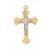 Gp Two Tone Crucifix 18" Ch &