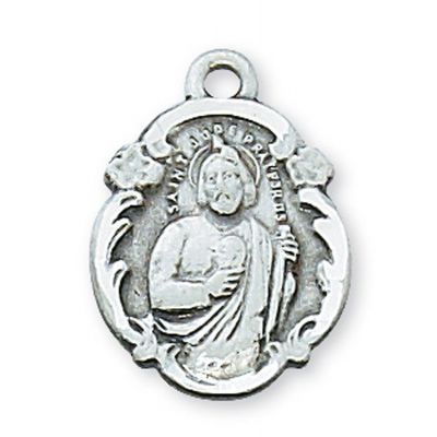 Sterling Silver Saint Jude 18 Inch Serpentine Necklace Chain/Gift Box - 735365122639 - L1821JU