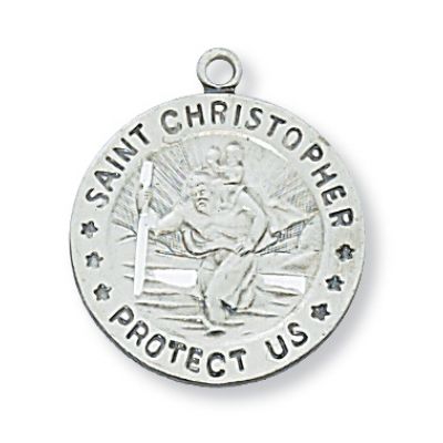 Sterling Silver Saint Christopher 18 inch Necklace Chain & Gift Box - 735365122868 - L310CH