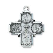 Sterling Silver 4-way Cross 24 inch Necklace